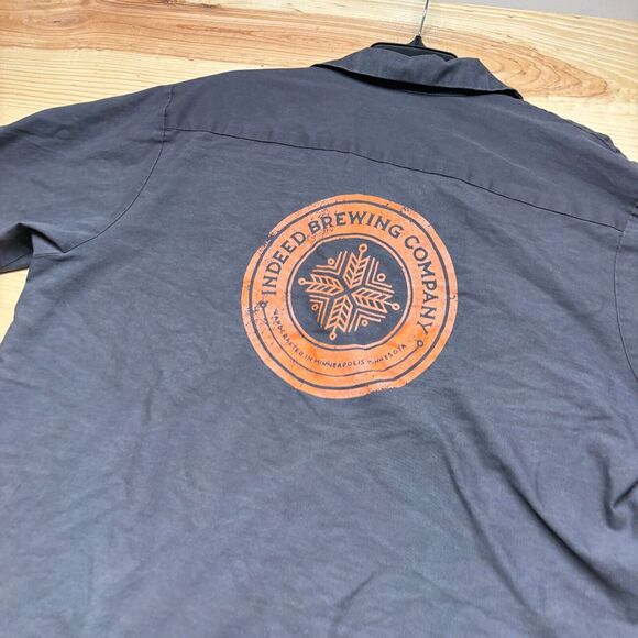 Indeed Brewing Company Mens XL Gray Button Up Short Sleeve Minneapolis Minnesota - Picture 13 of 15